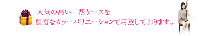 選べる二胡ケースは、人気の高いオーダーメイドケースを使用しています！