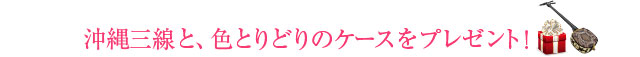 沖縄三線と、色とりどりのケースをプレゼント！